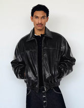 MEN'S LEATHER EFFECT JACKET