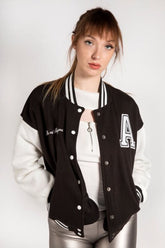 BLACK VARSITY BASEBALL UNISEX JACKET