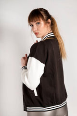 BLACK VARSITY BASEBALL UNISEX JACKET
