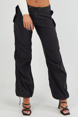 CARGO BAGGY TECH PANT TROUSER-BLACK