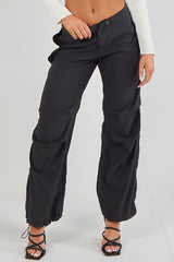 CARGO BAGGY TECH PANT TROUSER-BLACK