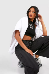 SHELL CARGO POCKET STRAIGHT LEG TROUSER-BLACK