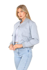 ZARA'S BOMBER POCKET JACKET-SILVER