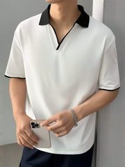 MEN'S COLOR BLOCK DETAIL SHORT SLEEVE POLO SHIRT