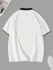 MEN'S COLOR BLOCK DETAIL SHORT SLEEVE POLO SHIRT