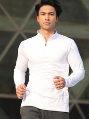 LIGHTWEIGHT STAND COLLAR ZIPPER CASUAL SLIM FIT SPORTS SHIRT