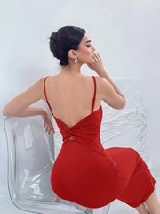 BACKLESS BOWKNOT STRAP DRESS