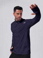MEN QUARTER-ZIP ARMHOLE SPORTS SWEATSHIRT