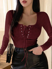 TIE-UP DETAIL LONG SLEEVE TOP