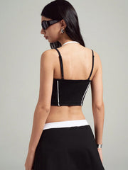 CASUAL SPORTS COLORBLOCK TRIM CROPPED CAMISOLE