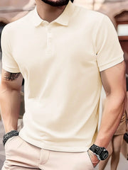 MEN'S SOLID COLOR CASUAL POLO SHIRT