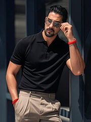 MEN'S SOLID COLOR CASUAL POLO SHIRT