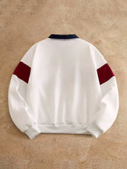 MEN'S CASUAL LOOSE FIT POLO LONG SLEEVE SWEATSHIRT