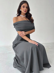 WOMEN'S ELEGANT HIGH WAIST A-LINE LONG DRESS