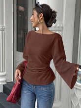 WOMEN'S FITTED WAIST, FLARED SLEEVES TOP