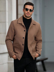 MEN'S CASUAL SOLID COLOR LONG SLEEVE COAT