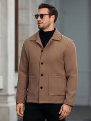 MEN'S CASUAL SOLID COLOR LONG SLEEVE COAT