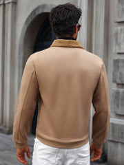 MEN'S CASUAL SOLID COLOR LONG SLEEVE ZIP-UP JACKET