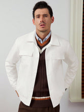 MEN'S SOLID COLOR LONG SLEEVE CASUAL JACKET