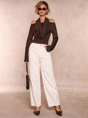 COWL NECK LONG SLEEVE TOP