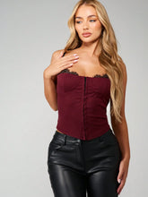 RIBBED STRETCH CORSET CAMI TOP