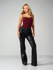 RIBBED STRETCH CORSET CAMI TOP