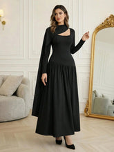 WOMEN'S ELEGANT SOLID COLOR DRESS WITH SASH