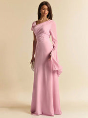 ASYMMETRIC SHOULDER WRAP DRESS