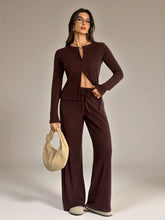 RIBBED TOP AND WIDE LEG PANTS
