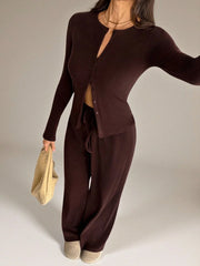 RIBBED TOP AND WIDE LEG PANTS