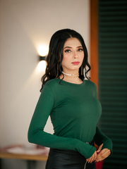 SLIM FIT CROP TOP LONG SLEEVES T SHIRT