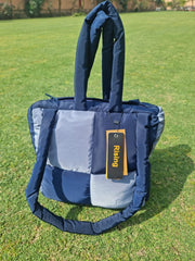 Women's Quilted Checker Blush AND Lilac Square Puffer Bag