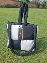 Women's Quilted Checker Blush AND Lilac Square Puffer Bag