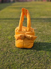 Puffer Bag Bow Tote Bag Baby Pink