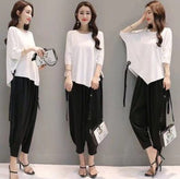 SWEAT SUITS HIGH WAISTED TWO PIECE SET WHITE