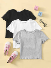 ROUND NECK CROP TEE-WHITE