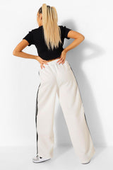 DOUBLE SIDE STRIPE WIDE LEG PANTS