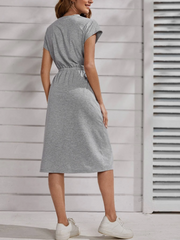 SOLID DOLMAN SLEEVE DRESS CASUAL WOMEN DRESSES