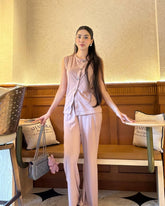 Women's 2pcs Set Sleeveless Top & Wide Leg Pant