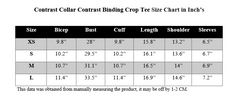 CONTRAST COLLAR CONTRAST BINDING CROP TEE