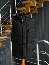 UNISEX SLEEVELESS PUFFER HOODED GILET