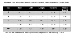 Solid Round Neck Ribbed Knit Short Sleeve T-Shirt