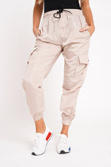 SHELL CARGO JOGGERS TROUSER-BEIGE