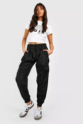 SHELL CARGO JOGGERS TROUSER-BLACK