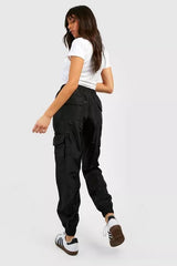 SHELL CARGO JOGGERS TROUSER-BLACK
