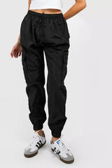 SHELL CARGO JOGGERS TROUSER-BLACK