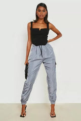 SHELL CARGO JOGGERS TROUSER-GREY