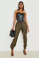 SHELL CARGO JOGGERS TROUSER-OLIVE