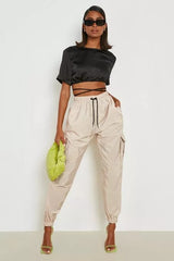 SHELL CARGO JOGGERS TROUSER-STONE