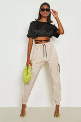 SHELL CARGO JOGGERS TROUSER-STONE